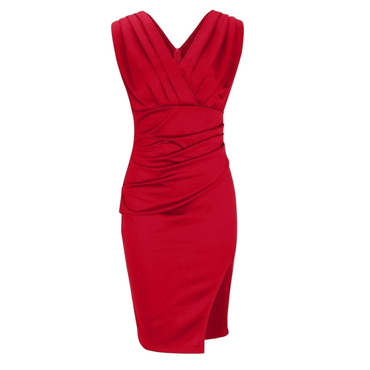 Maud™ | Elegant V-Neck Slit Dress CULTÉIRE DUBLIN