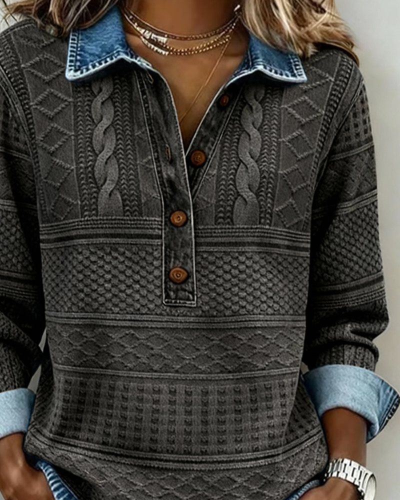 DOLORES™ |Trendy Sweatshirt with Half Button and Collar CULTÉIRE DUBLIN