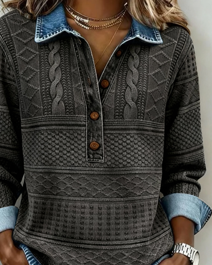 DOLORES™ |Trendy Sweatshirt with Half Button and Collar CULTÉIRE DUBLIN