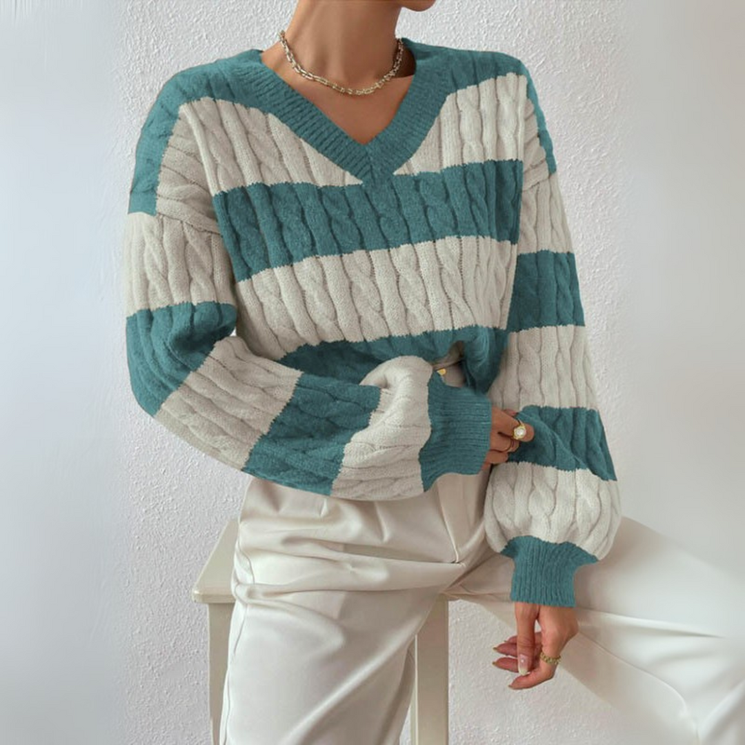 MORTA™ - Comfy V-Neck Long Sleeve Sweater CULTÉIRE DUBLIN