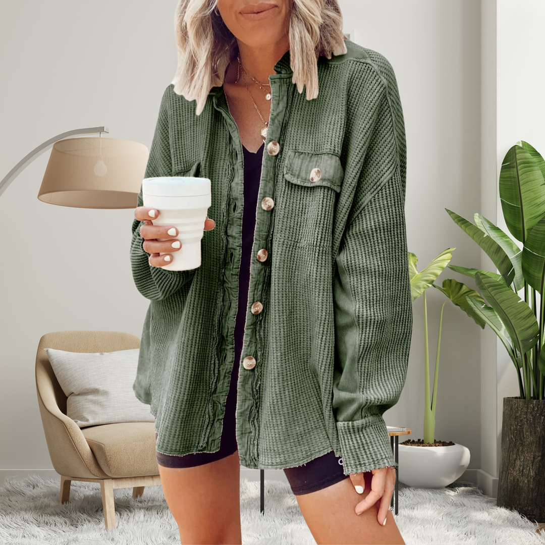 FAYE™ - Cozy Loose Fit Batwing Sleeve Button Down Jacket CULTÉIRE DUBLIN