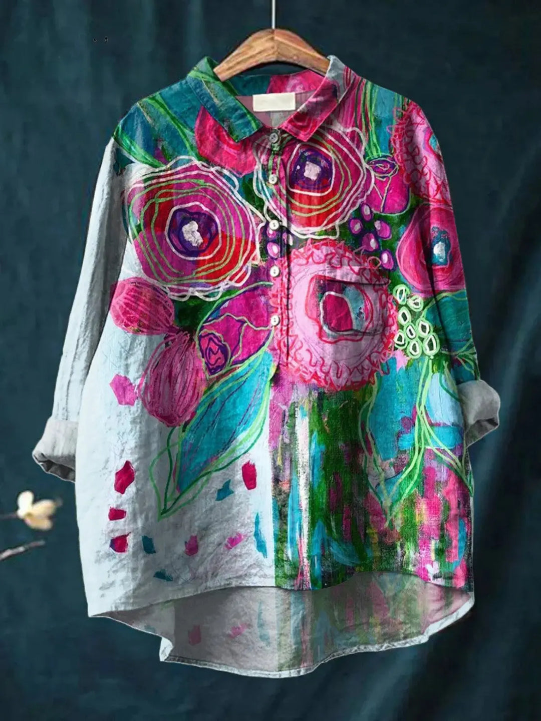 Skylar | Vintage Lovely Floral Art Print Casual  Shirt CULT ÉIRE