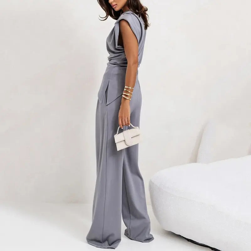 Sienna | Draped Top and Wide-Leg Trousers Two Piece Set CULT ÉIRE
