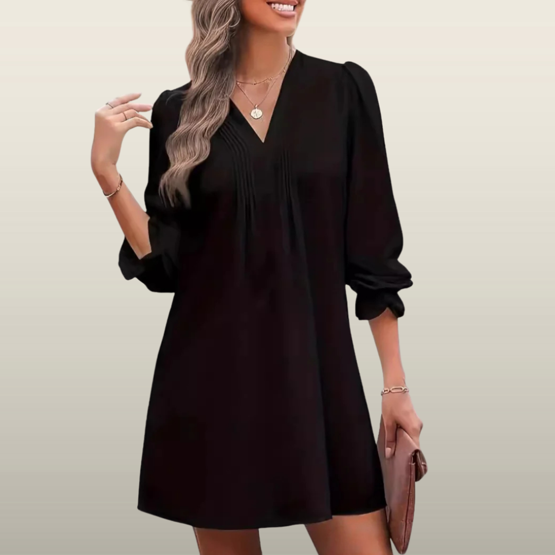 LUCINDA™ - Elegant Ruffled V-Neck Dress CULTÉIRE DUBLIN