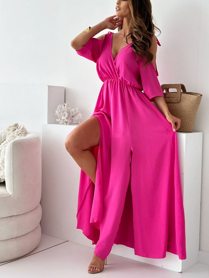 ZAFIRA | V-Neck Dress with Side Slit CULTÉIRE DUBLIN