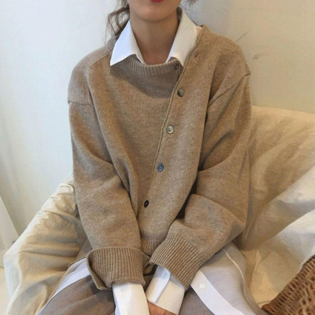 ALYCIA™ - Asymmetric Button Cardigan CULTÉIRE DUBLIN