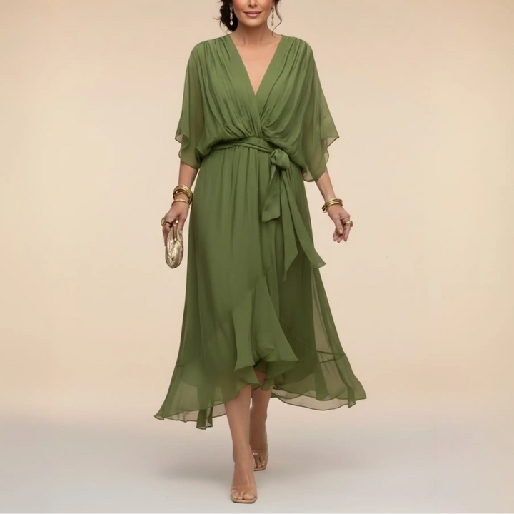 MONICA™ | Elegant V-Neck Dress CULT ÉIRE