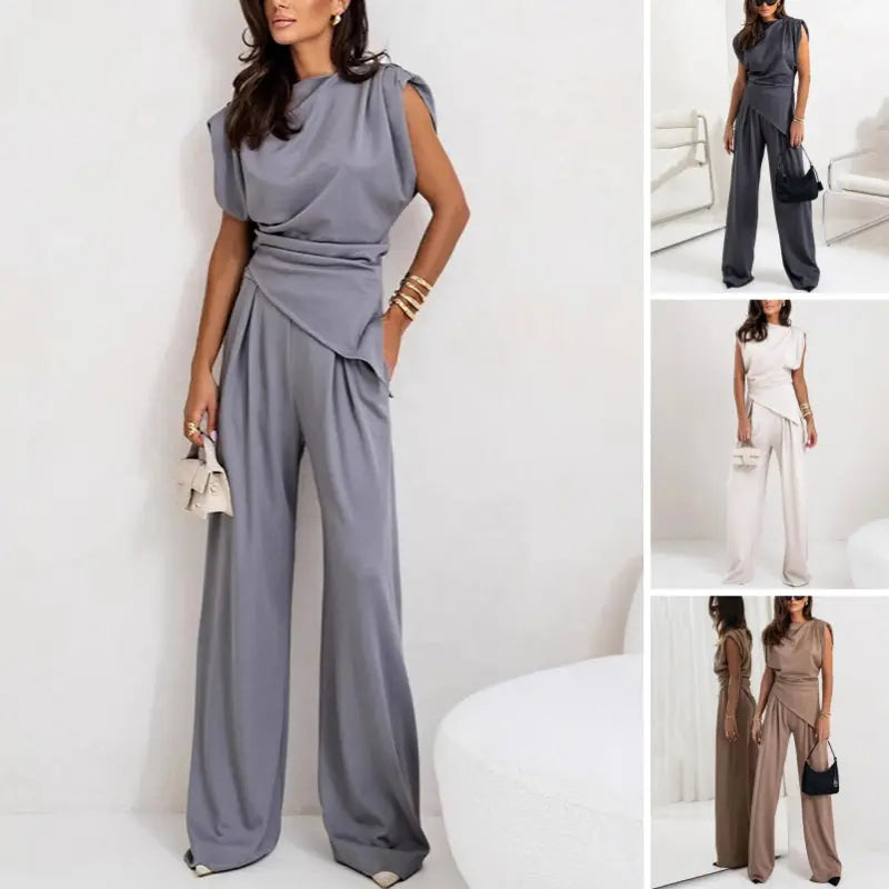 Sienna | Draped Top and Wide-Leg Trousers Two Piece Set CULT ÉIRE