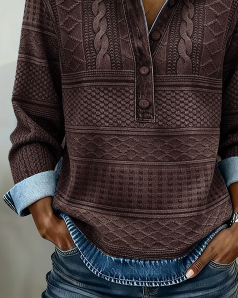 DOLORES™ |Trendy Sweatshirt with Half Button and Collar CULTÉIRE DUBLIN