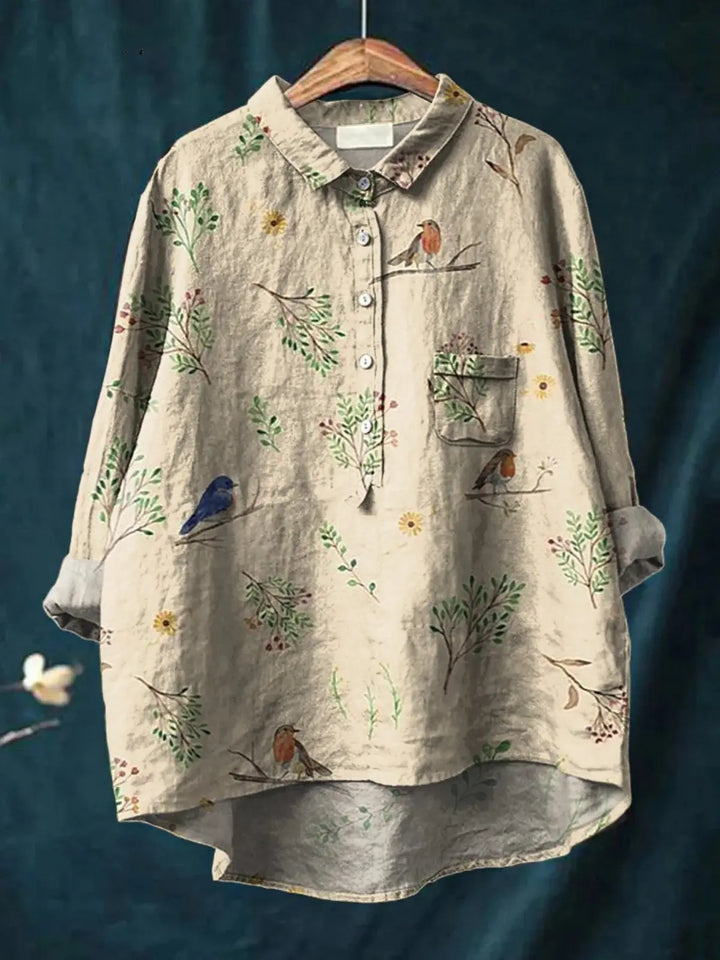 Lorelai | Boughs And Robin Birds Pattern Printed Women&