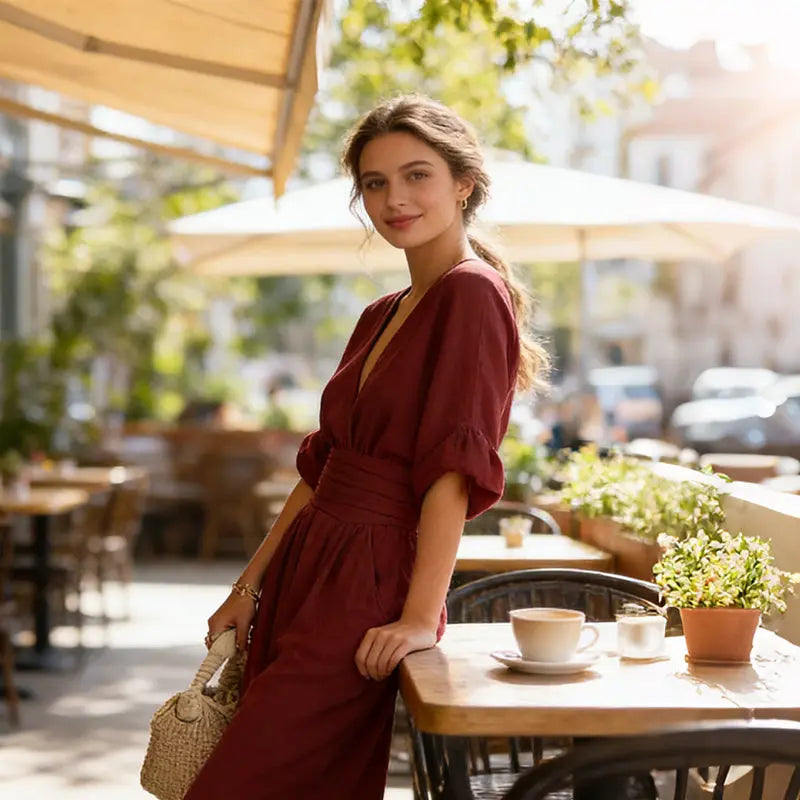 Slimelle | V Neck Wide Leg Jumpsuit CULT ÉIRE