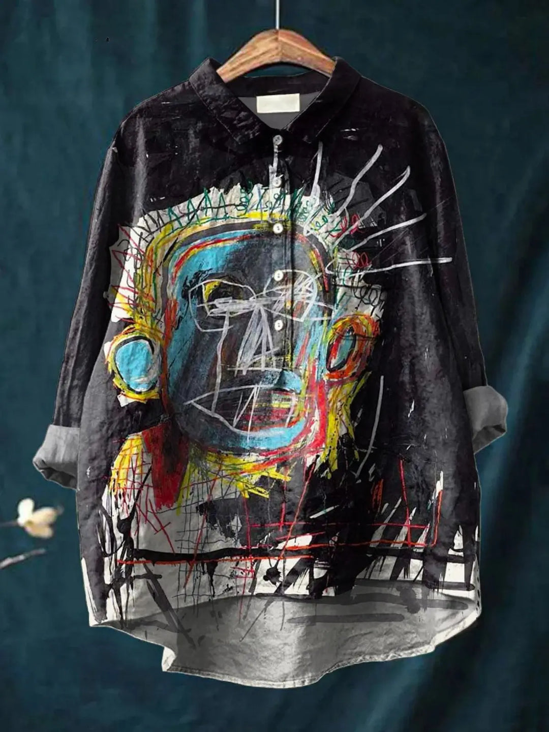 Kylie | Vintage Abstract Figure Painting Art Print Casual  Shirt CULT ÉIRE