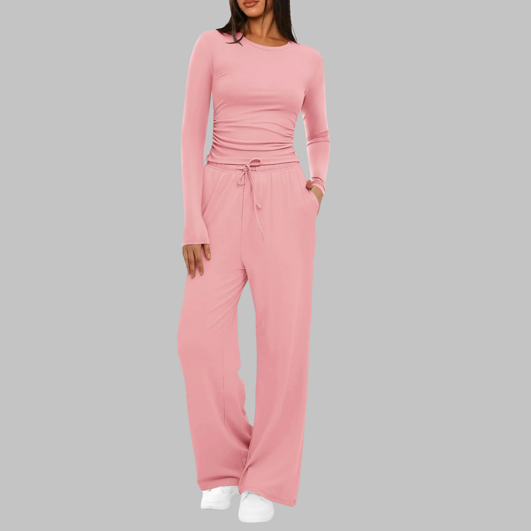 BELLE™ - Casual Long Sleeve Top and Wide Leg Pants Set CULT ÉIRE