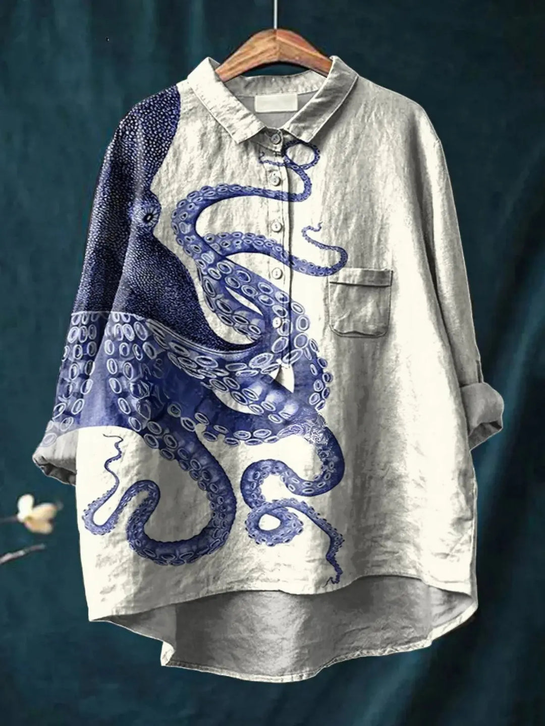Elissa | Women's Deep Sea Octopus Tentacles Art Print Casual  Shirt CULT ÉIRE