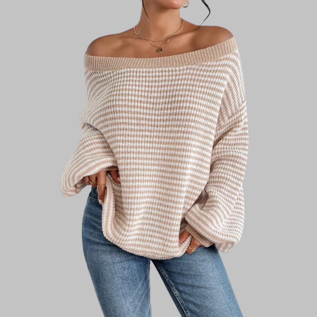 SURI™ - Casual Striped Drop Shoulder Long Sleeve Sweater CULTÉIRE DUBLIN