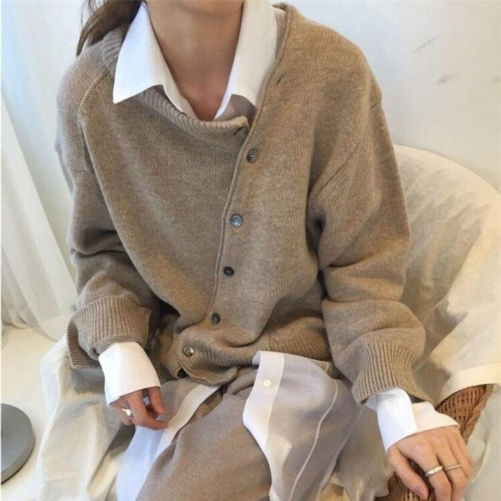 ALYCIA™ - Asymmetric Button Cardigan CULTÉIRE DUBLIN