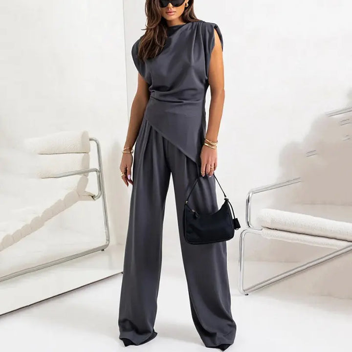 Sienna | Draped Top and Wide-Leg Trousers Two Piece Set CULT ÉIRE