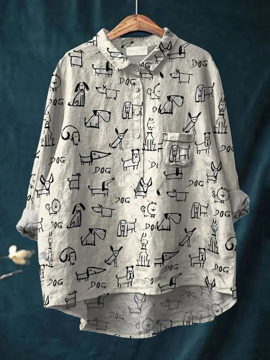 Faith | Women's Cute Dog Print Casual  Shirt CULT ÉIRE
