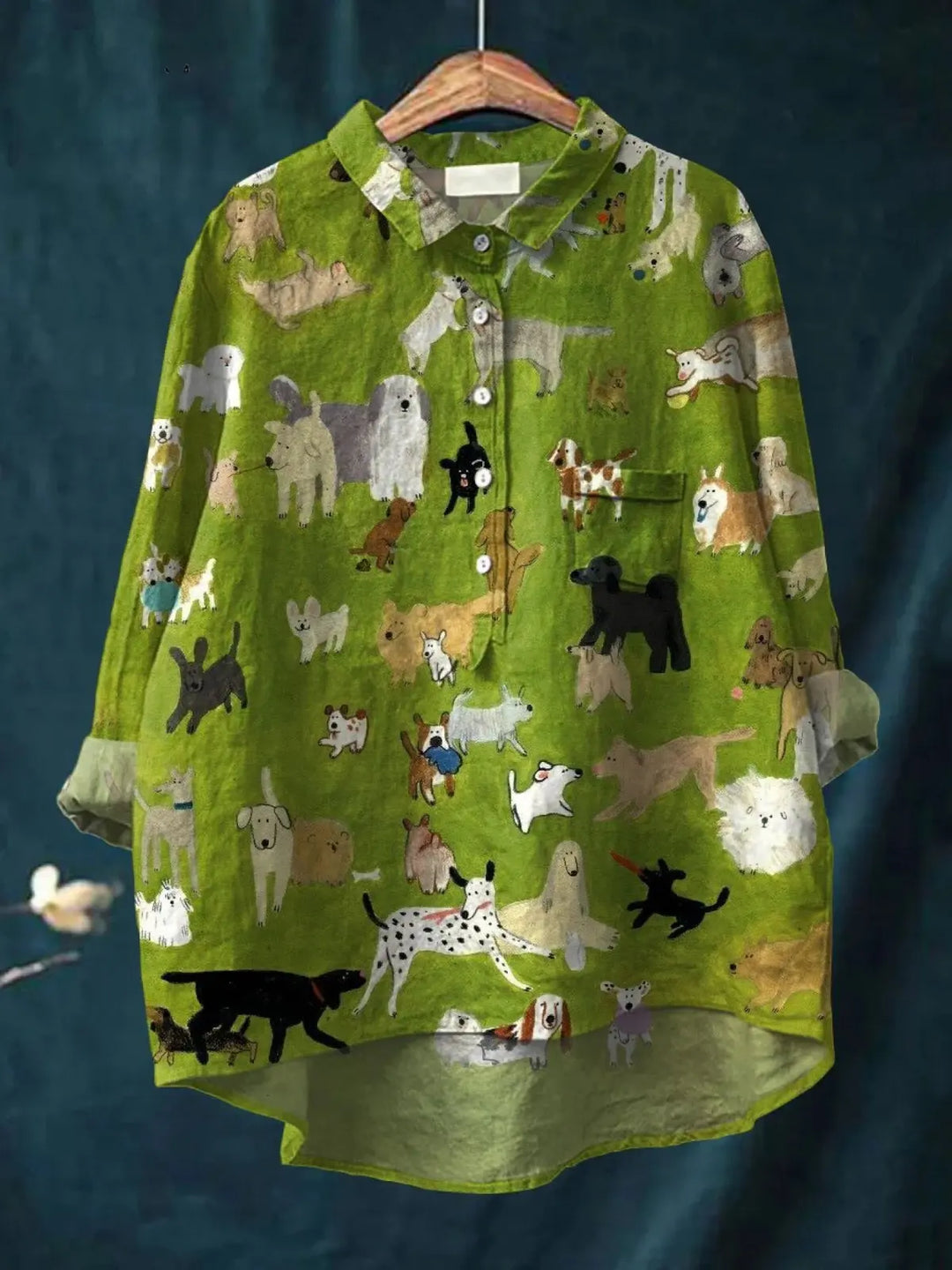 Althea | Women's Cute Dog Art Print Casual Shirt CULT ÉIRE
