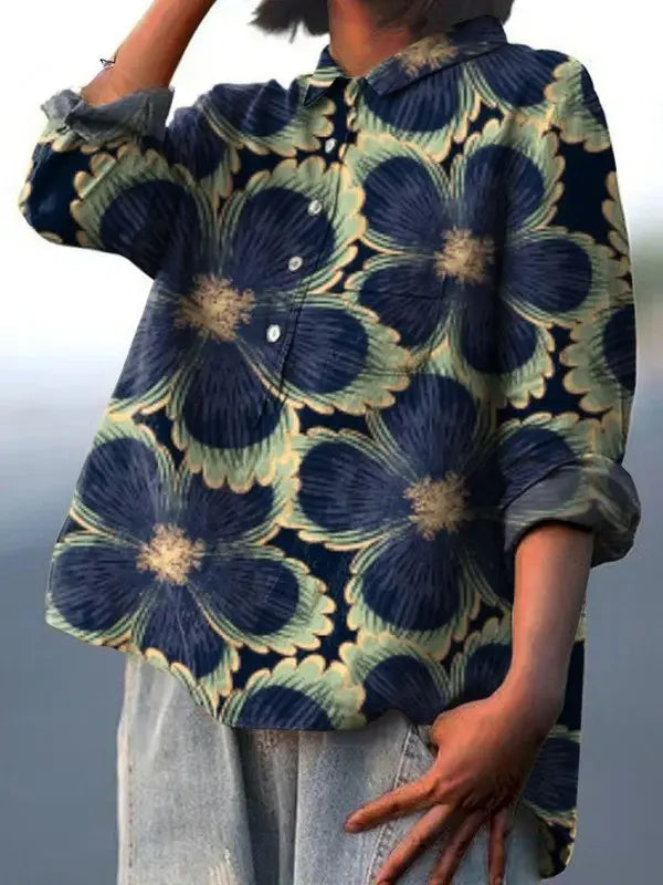 Avielle | Women's Vintage Floral Art Print Casual  Shirt CULT ÉIRE