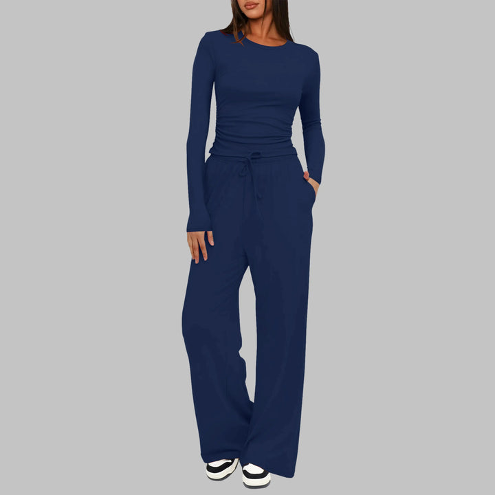 JANNY™ - Casual Long Sleeve Top and Wide Leg Pants Set CULT ÉIRE