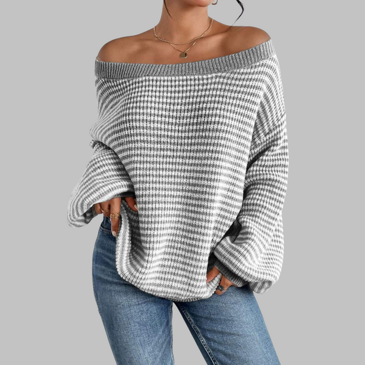 SURI™ - Casual Striped Drop Shoulder Long Sleeve Sweater CULTÉIRE DUBLIN