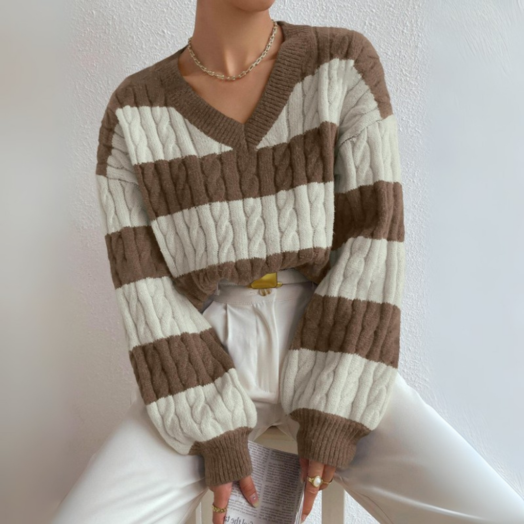 MORTA™ - Comfy V-Neck Long Sleeve Sweater CULTÉIRE DUBLIN