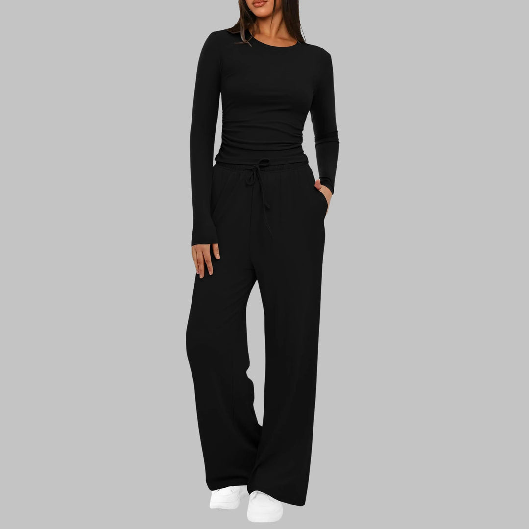 BELLE™ - Casual Long Sleeve Top and Wide Leg Pants Set CULT ÉIRE