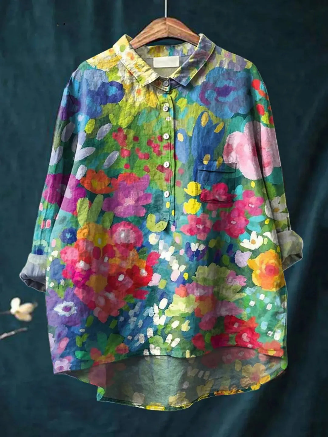 Jasimne | Women's Vintage Lovely Floral Art Print Casual  Shirt CULT ÉIRE