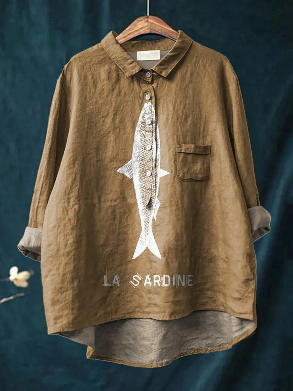 Faye | Sardine Fish Graphic Printed Women's Casual  Shirt CULT ÉIRE