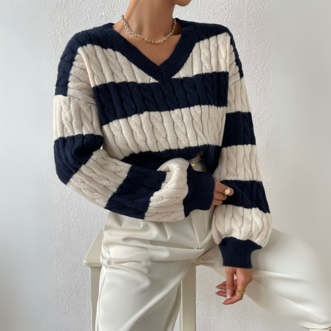 MORTA™ - Comfy V-Neck Long Sleeve Sweater CULTÉIRE DUBLIN