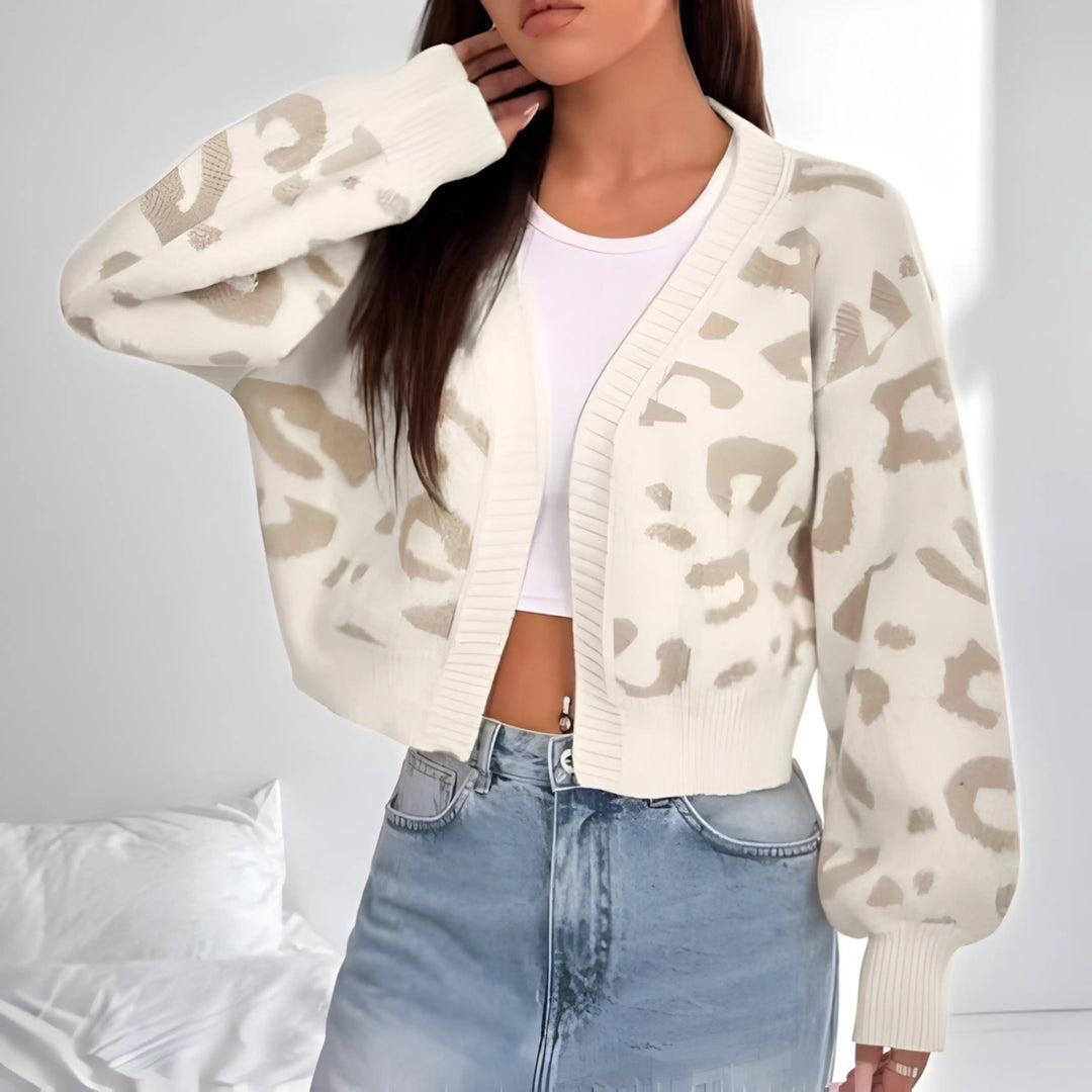 AVIA™ - Comfy Leopard Print Lantern Sleeve Cardigan CULT ÉIRE