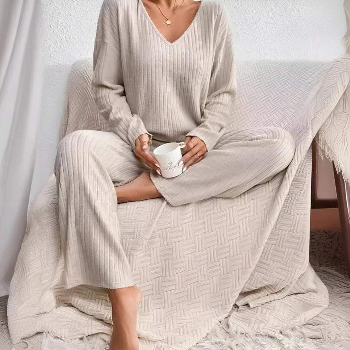 MADEL™ - Comfy Drop Shoulder Long Sleeve Top and Pants Set CULT ÉIRE
