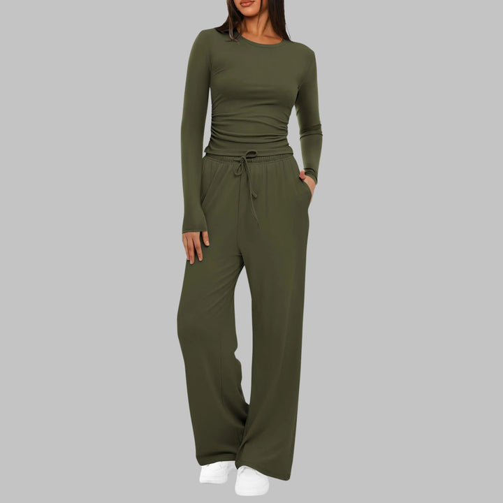 BELLE™ - Casual Long Sleeve Top and Wide Leg Pants Set CULT ÉIRE