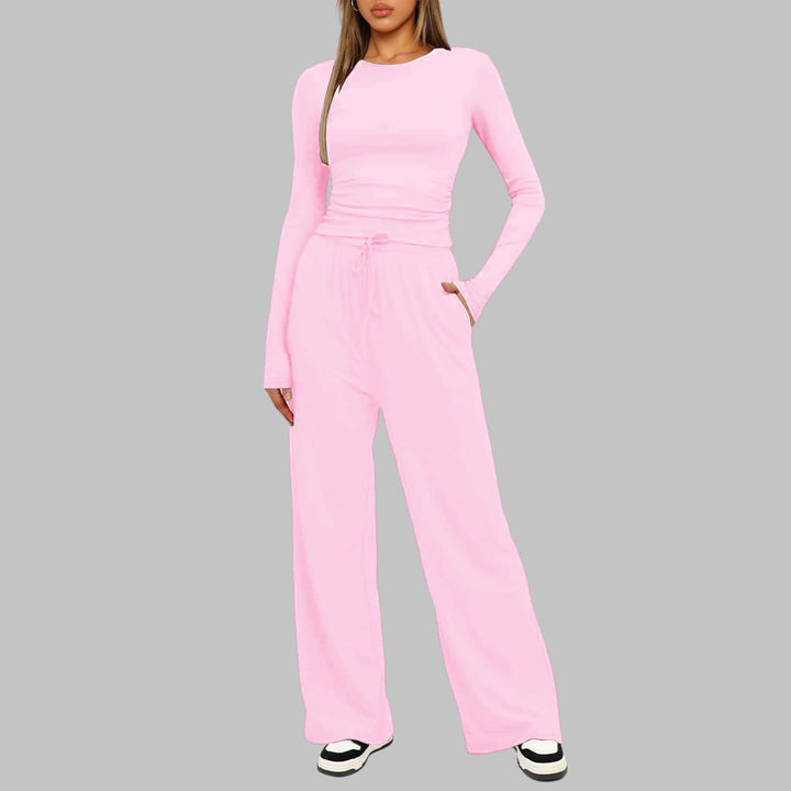 JANNY™ - Casual Long Sleeve Top and Wide Leg Pants Set CULT ÉIRE