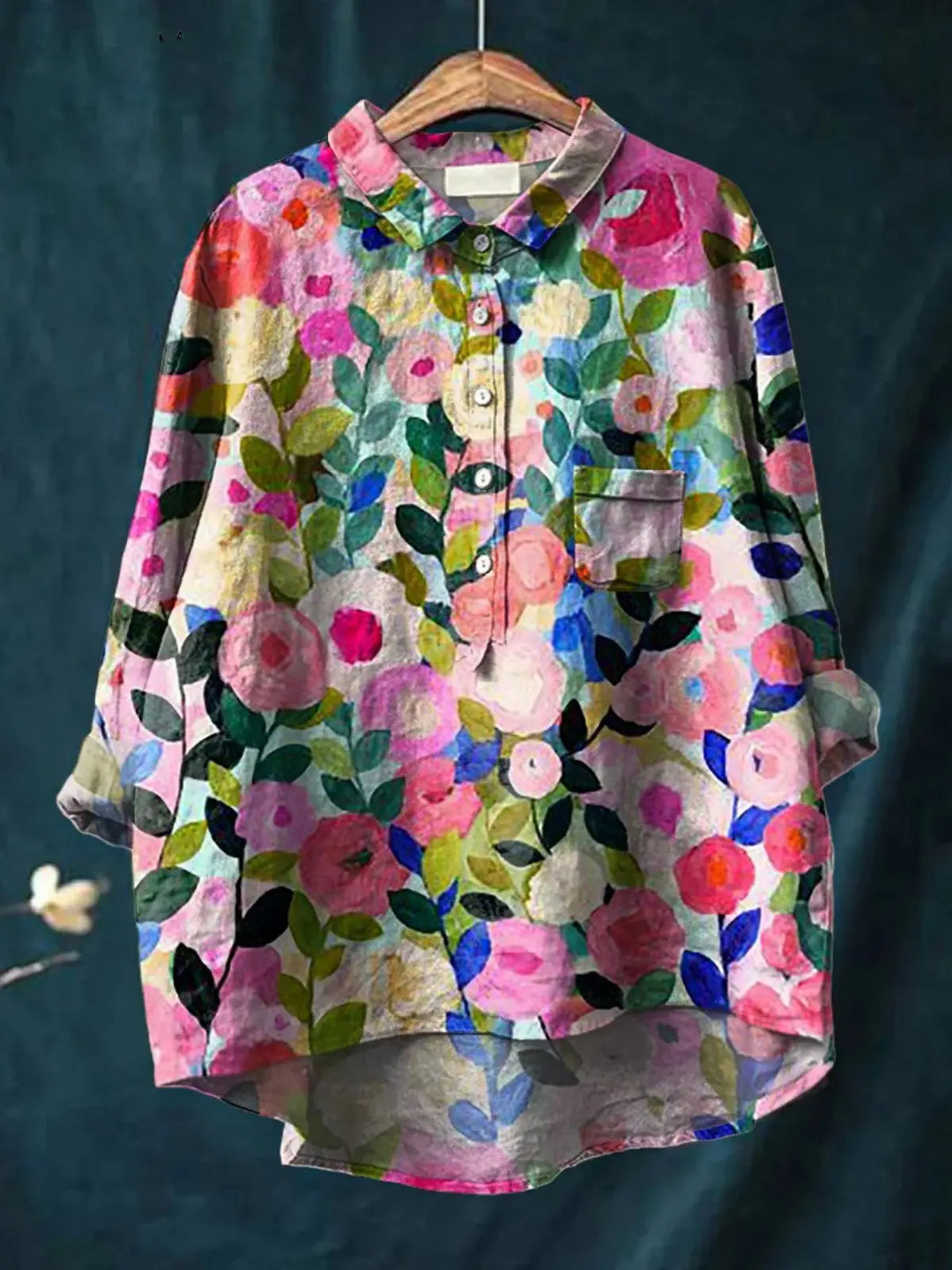 Delia | Colorful Spring Floral Garden Printed Women's Casual  Shirt CULT ÉIRE