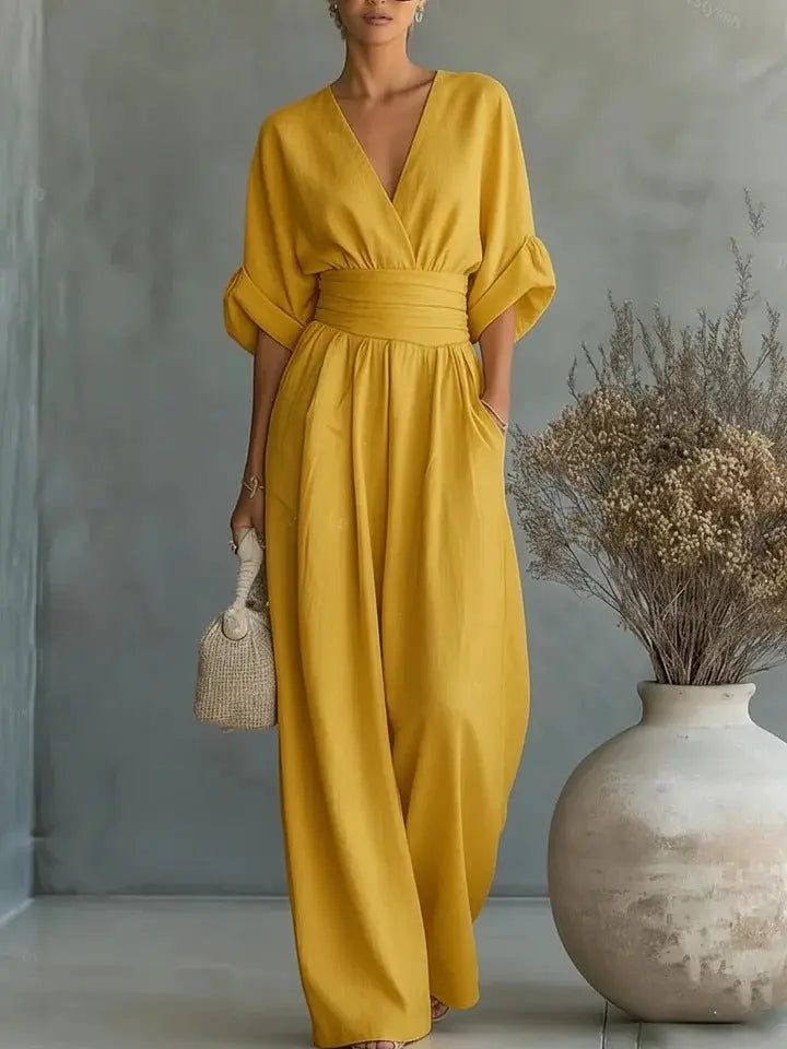 VALENCIA | Elegant Slimming Jumpsuit with V-Neck CULT ÉIRE