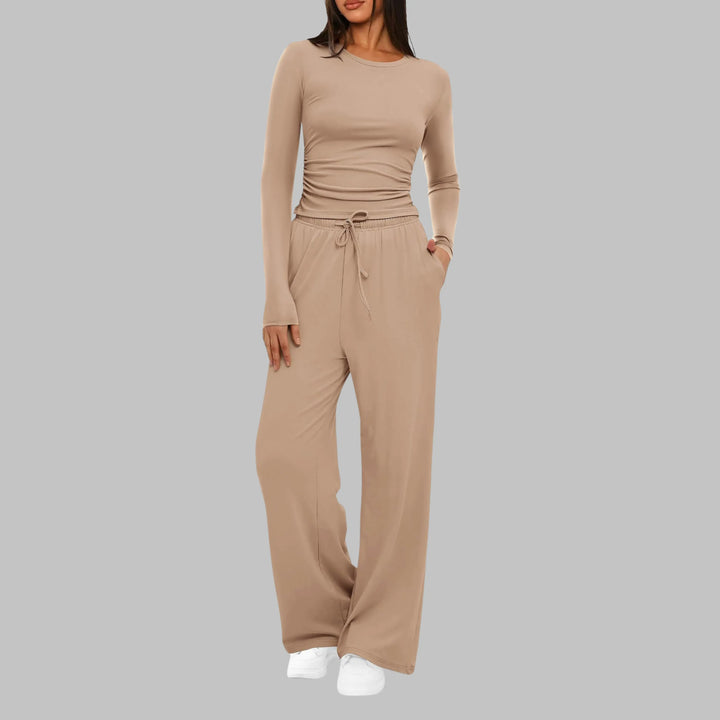 BELLE™ - Casual Long Sleeve Top and Wide Leg Pants Set CULT ÉIRE