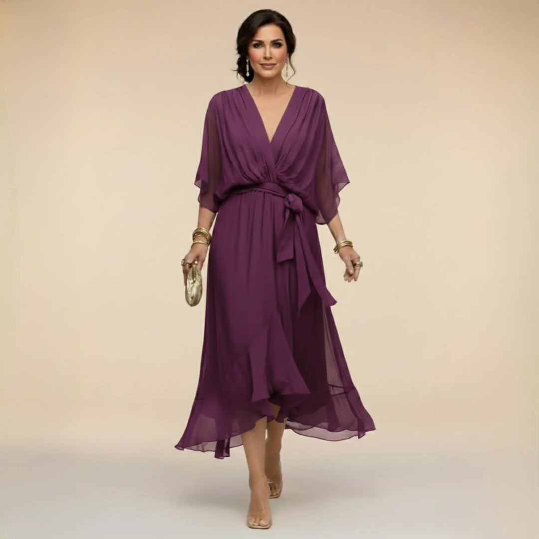 MONICA™ | Elegant V-Neck Dress CULT ÉIRE