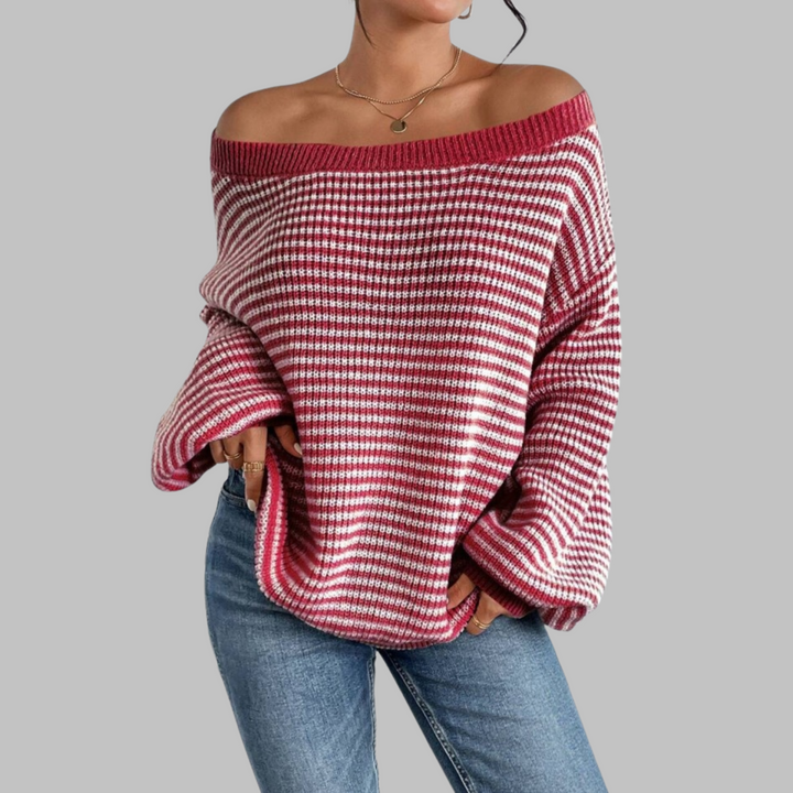 SURI™ - Casual Striped Drop Shoulder Long Sleeve Sweater CULTÉIRE DUBLIN