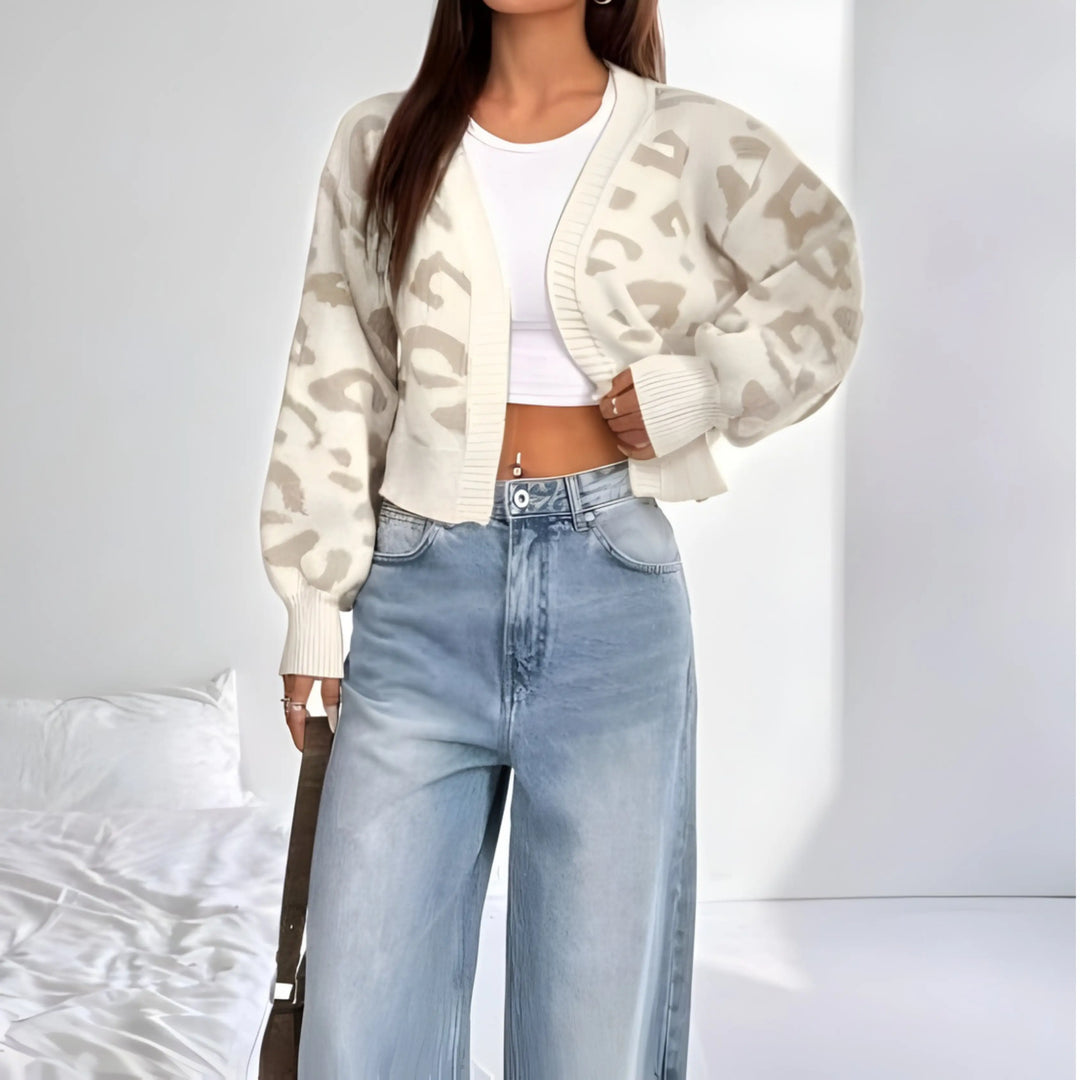 AVIA™ - Comfy Leopard Print Lantern Sleeve Cardigan CULT ÉIRE