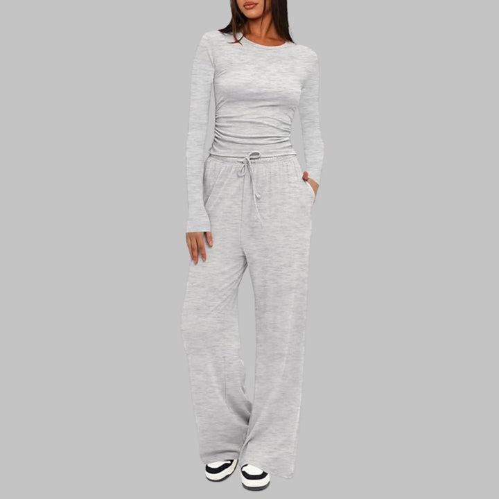 BELLE™ - Casual Long Sleeve Top and Wide Leg Pants Set CULT ÉIRE