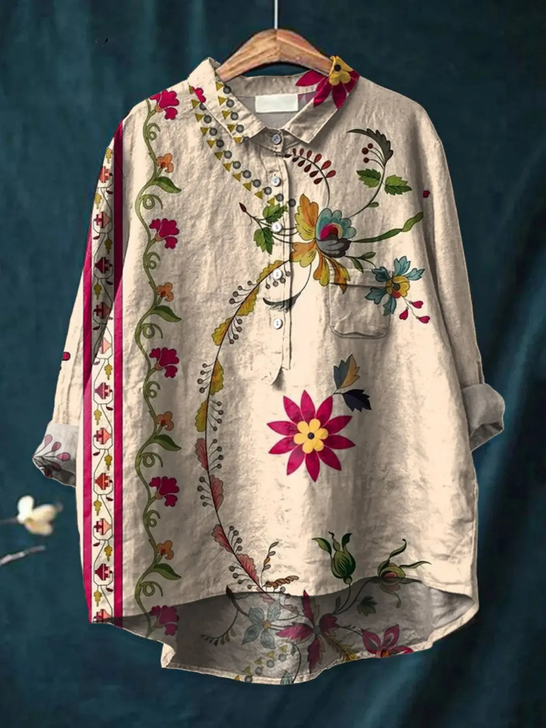 Alisa | Women's Vintage Floral Art Print  Casual Shirt. CULT ÉIRE