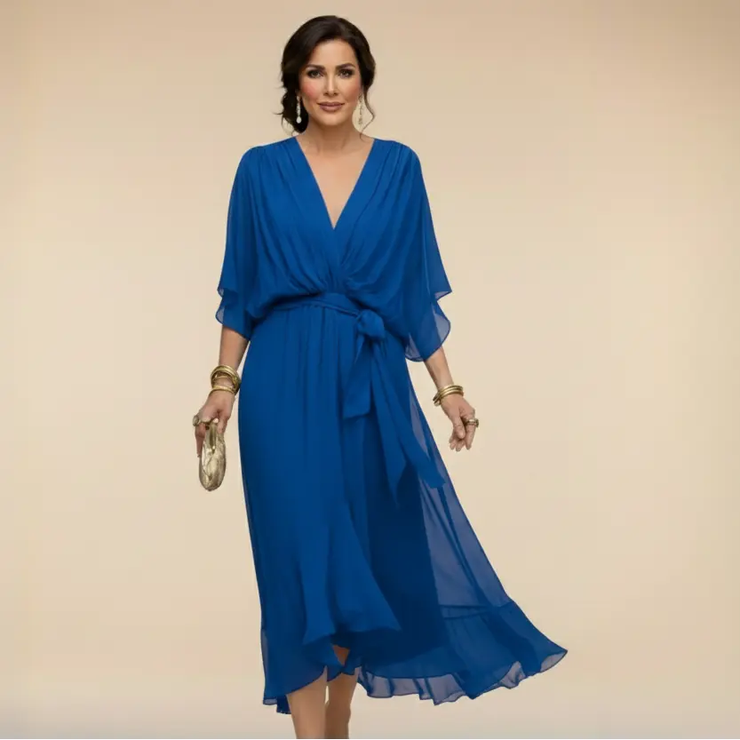 MONICA™ | Elegant V-Neck Dress CULT ÉIRE