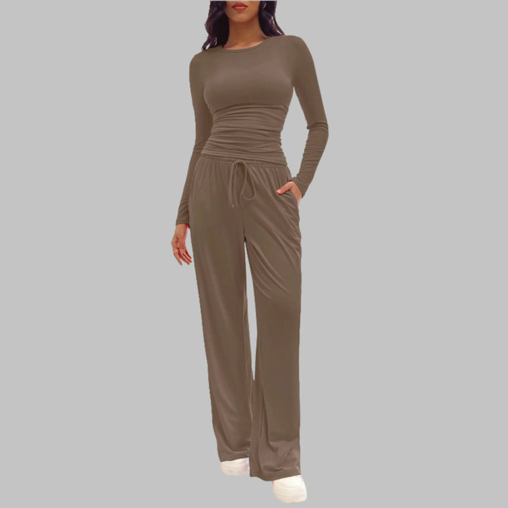 JANNY™ - Casual Long Sleeve Top and Wide Leg Pants Set CULT ÉIRE