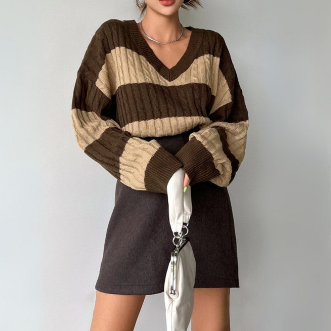 MORTA™ - Comfy V-Neck Long Sleeve Sweater CULTÉIRE DUBLIN