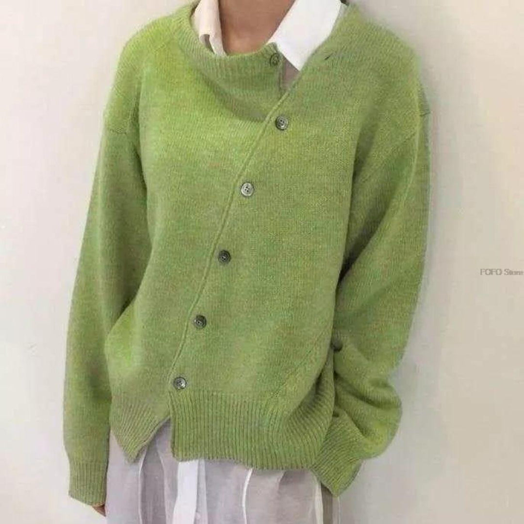 ALYCIA™ - Asymmetric Button Cardigan CULTÉIRE DUBLIN