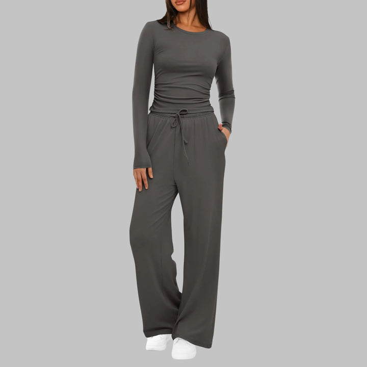 BELLE™ - Casual Long Sleeve Top and Wide Leg Pants Set CULT ÉIRE