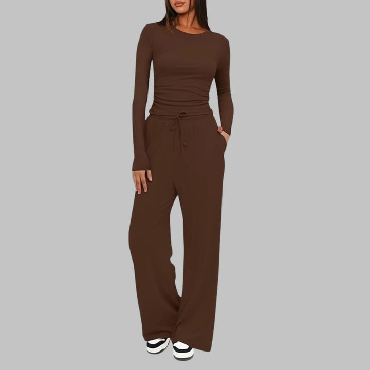 BELLE™ - Casual Long Sleeve Top and Wide Leg Pants Set CULT ÉIRE