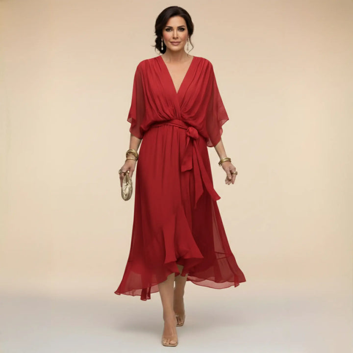 MONICA™ | Elegant V-Neck Dress CULT ÉIRE